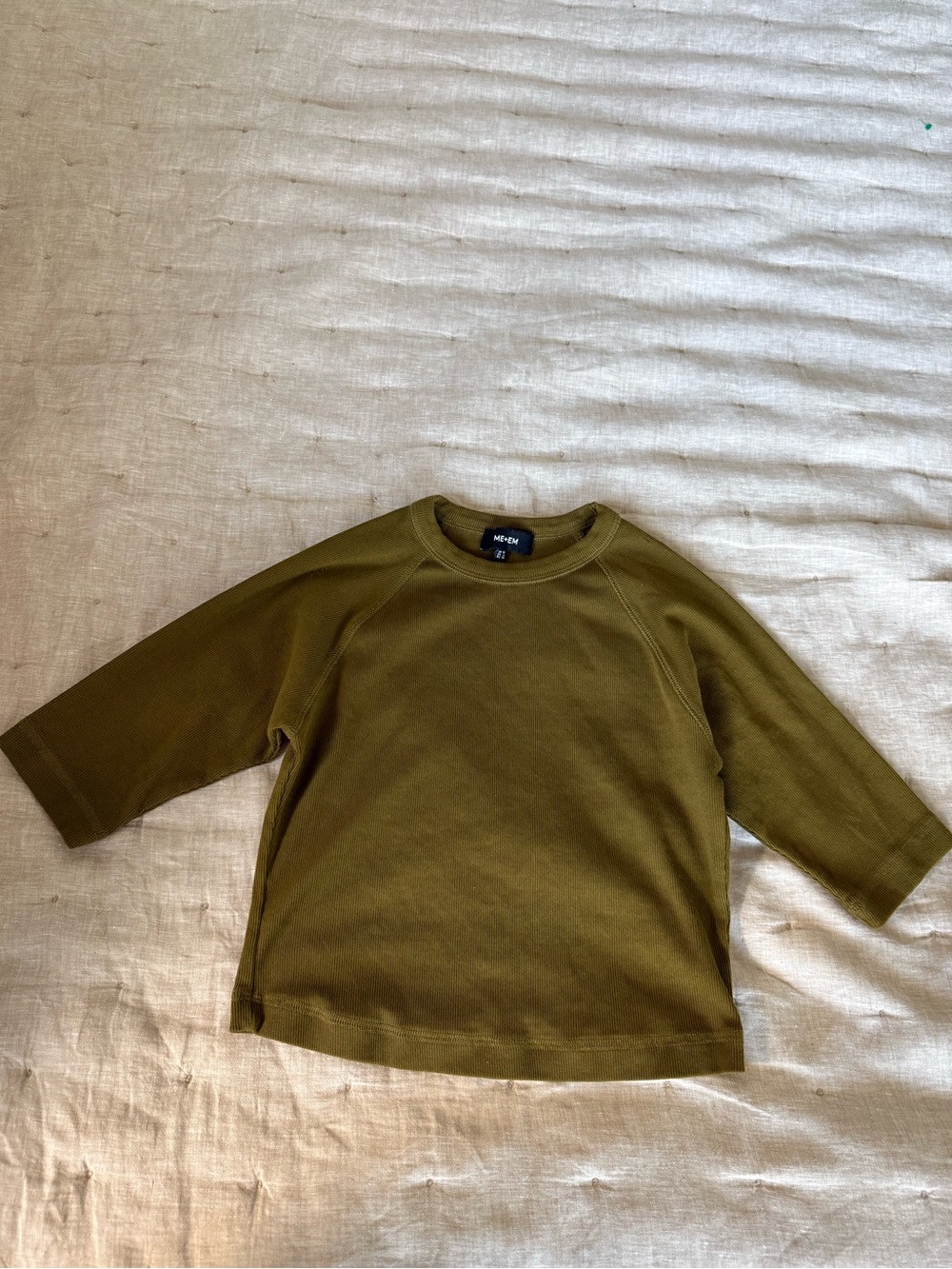 ME+EM Raglan Ribbed Crewneck Tee Size 6
